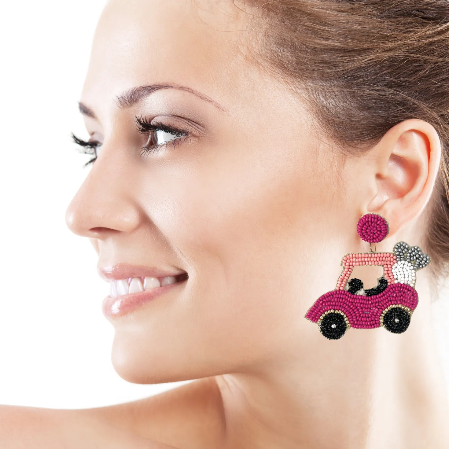 Beaded Golf Cart Earrings