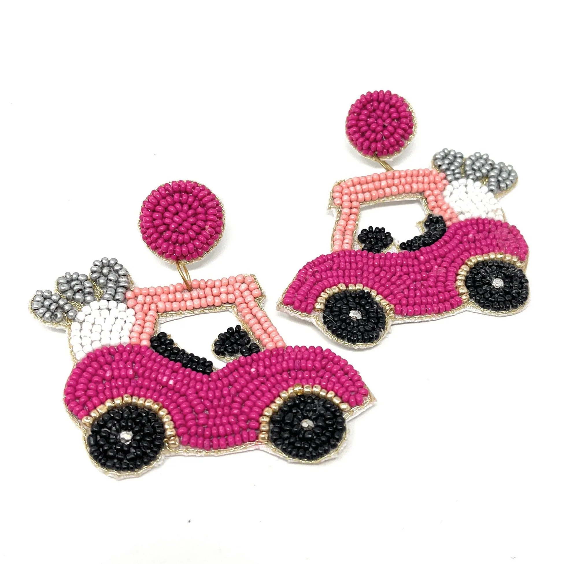 Beaded Golf Cart Earrings