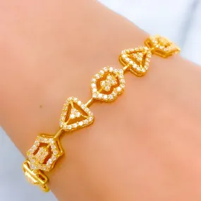 Beautiful Geometric 22k Gold Bracelet