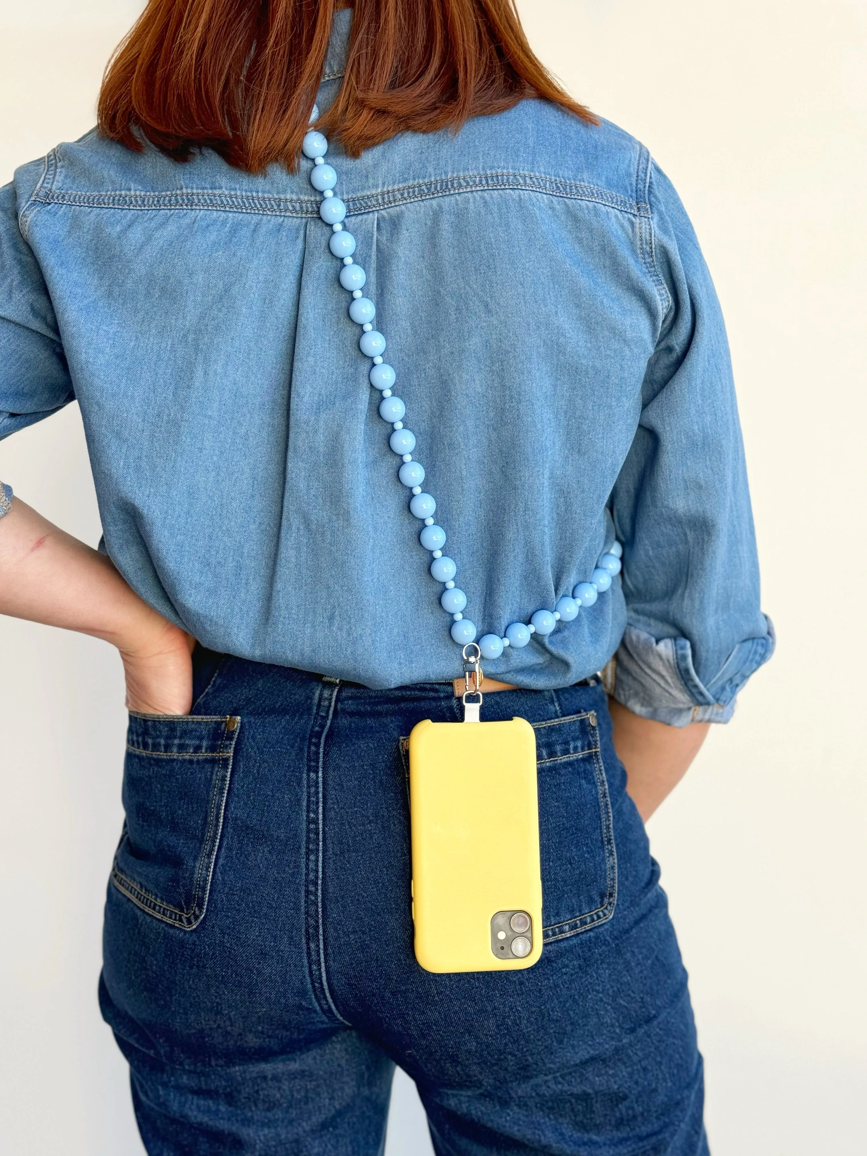 Bella Cross Body Phone Chain - Sky Blue