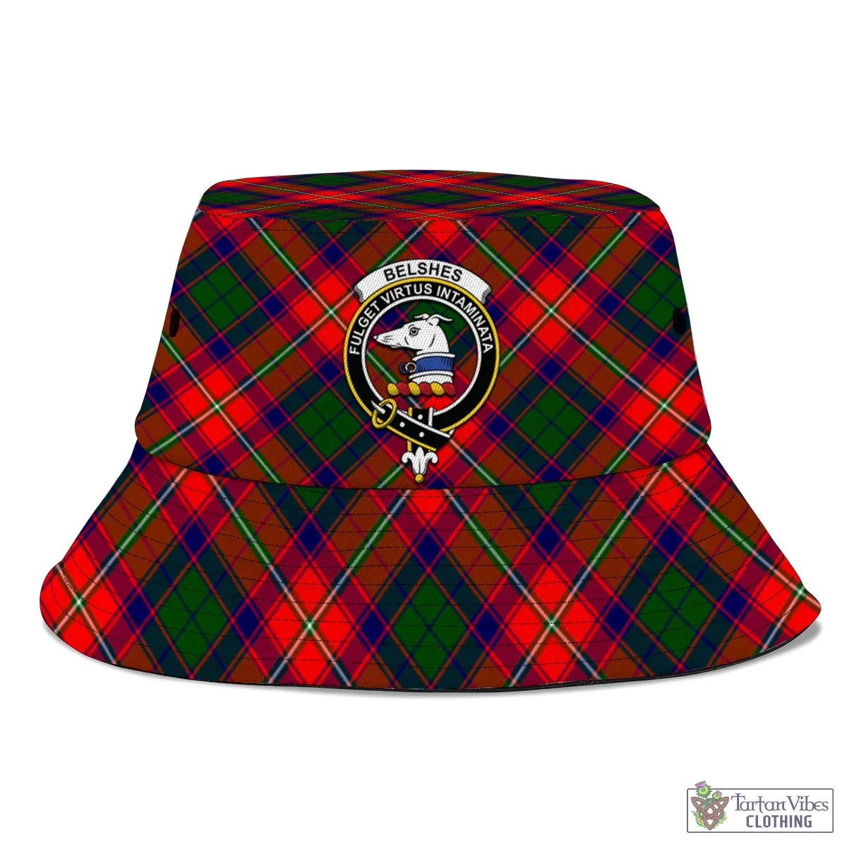 Belshes Tartan Bucket Hat with Family Crest