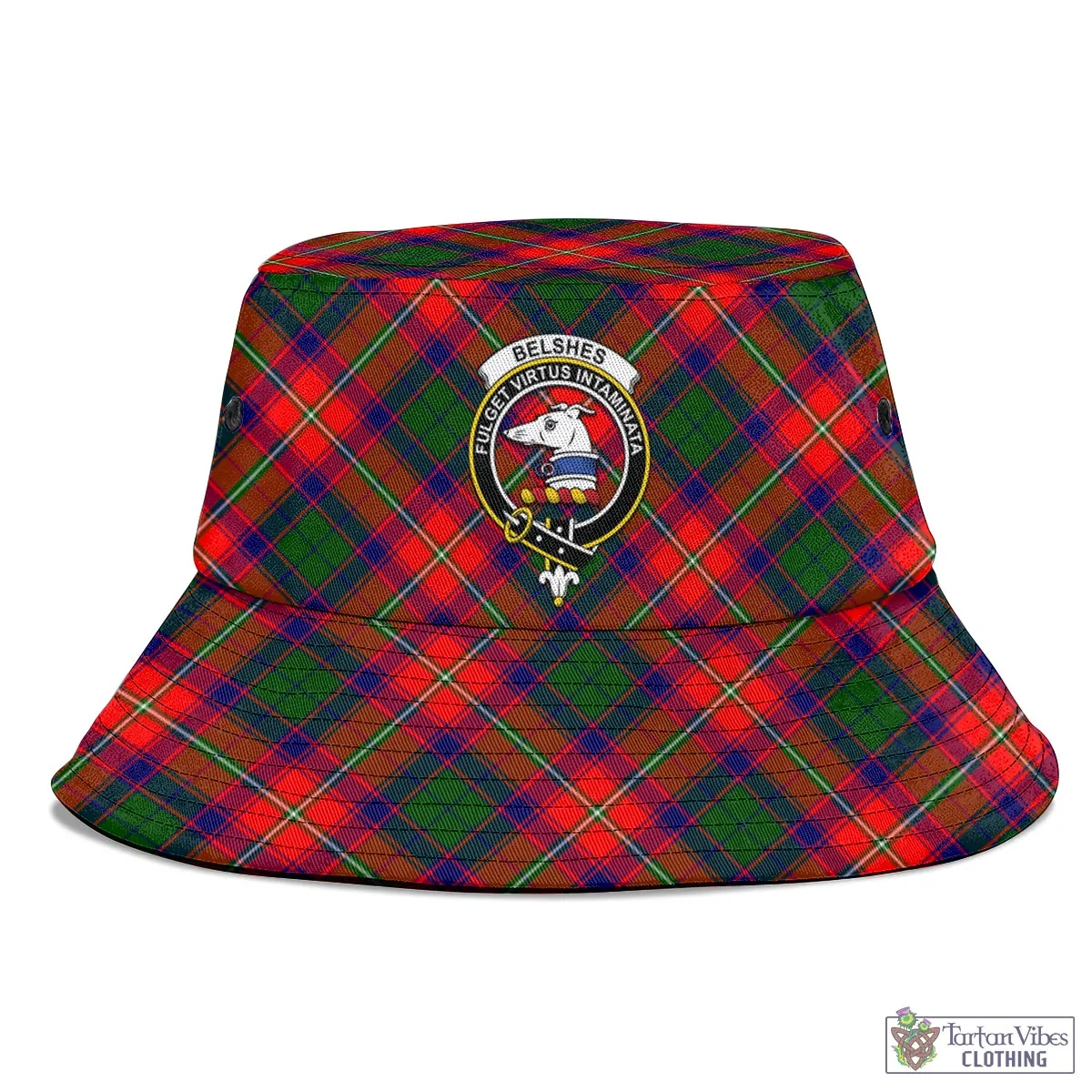 Belshes Tartan Bucket Hat with Family Crest