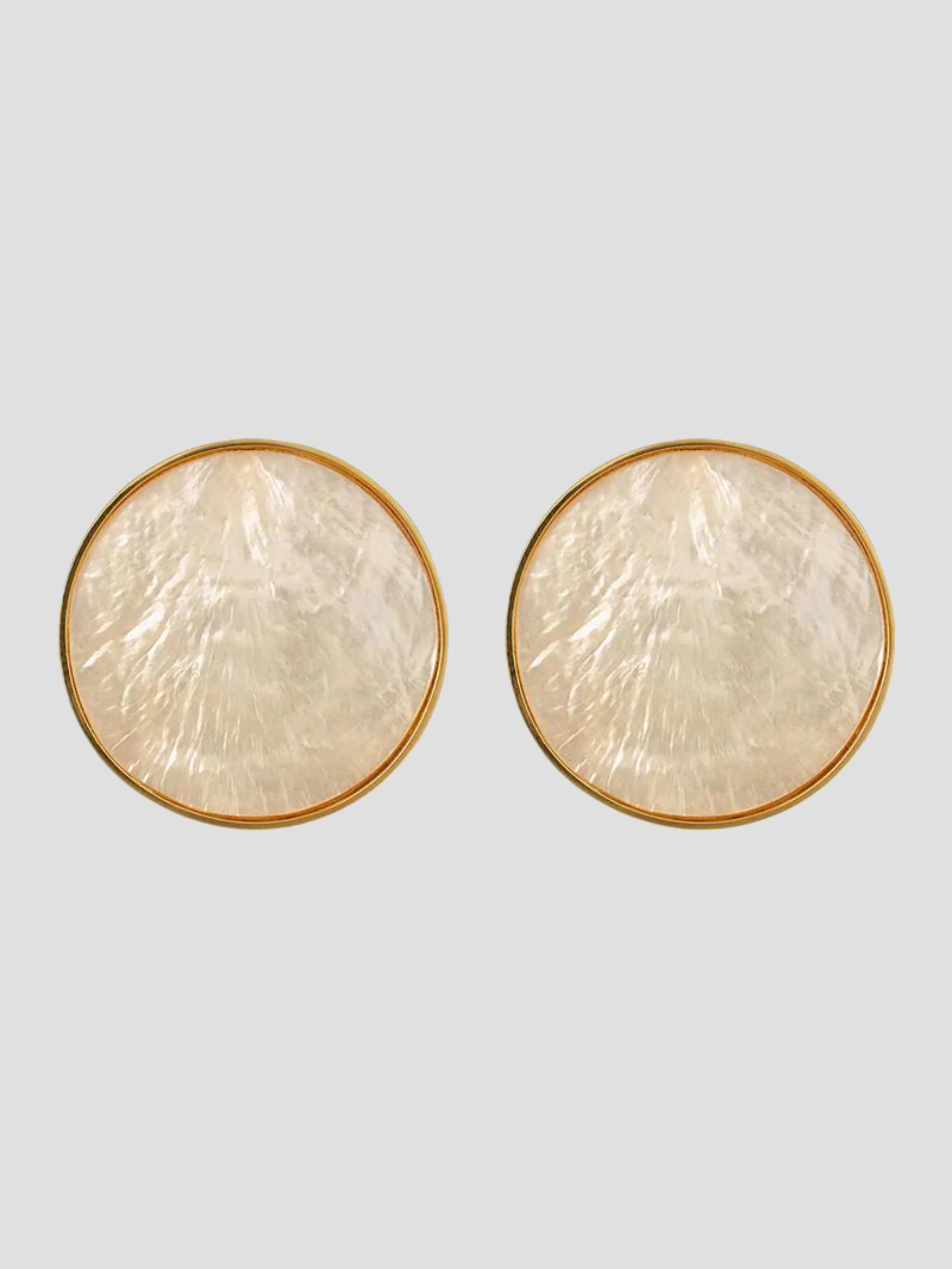 Bezel Set Shell Earrings