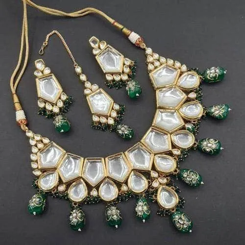 Big Kundan Drop Motif Necklace Set