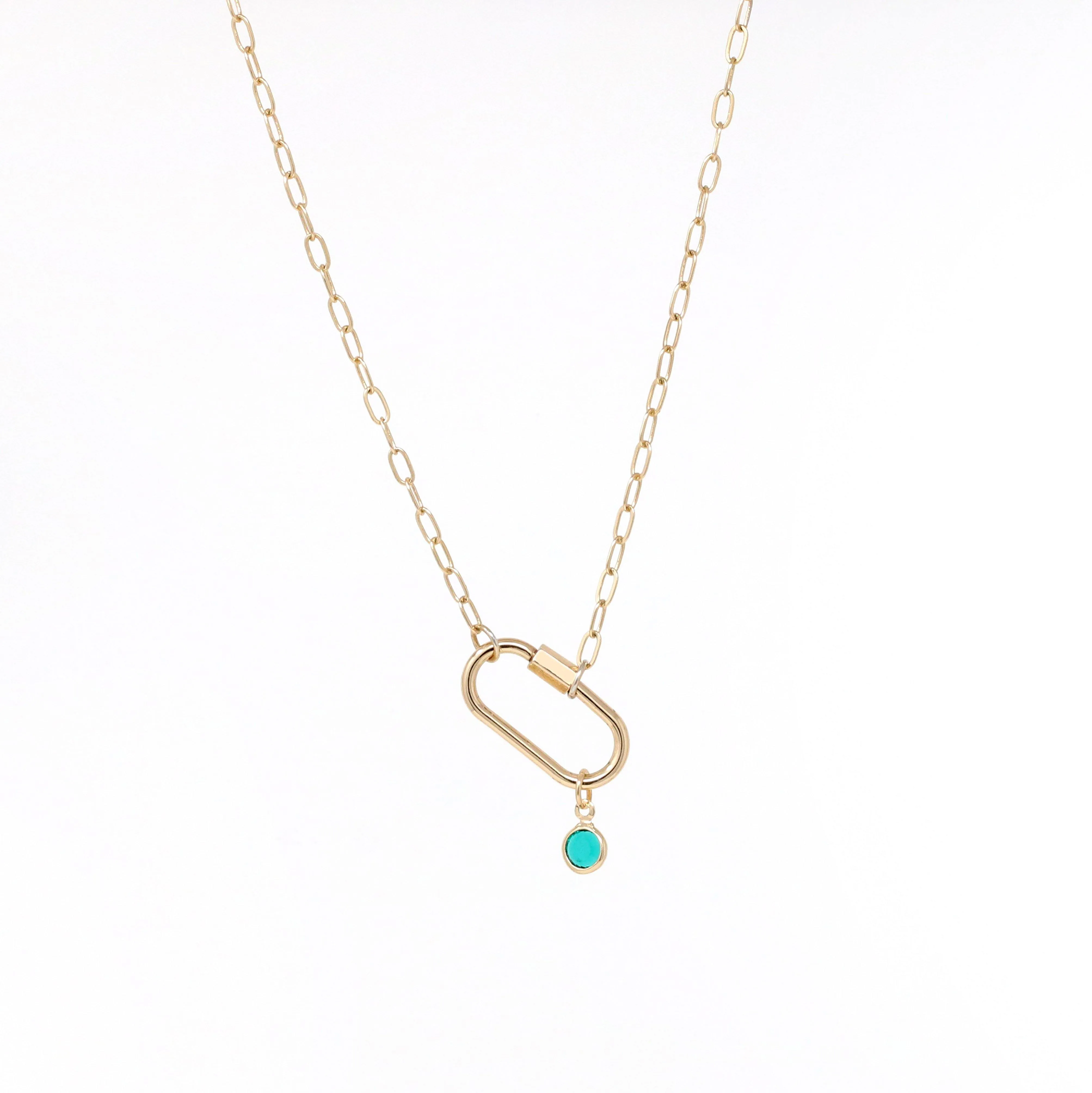 Birthstone Mini Carabiner Necklace