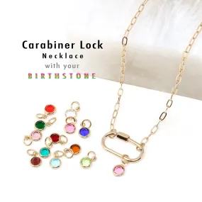 Birthstone Mini Carabiner Necklace