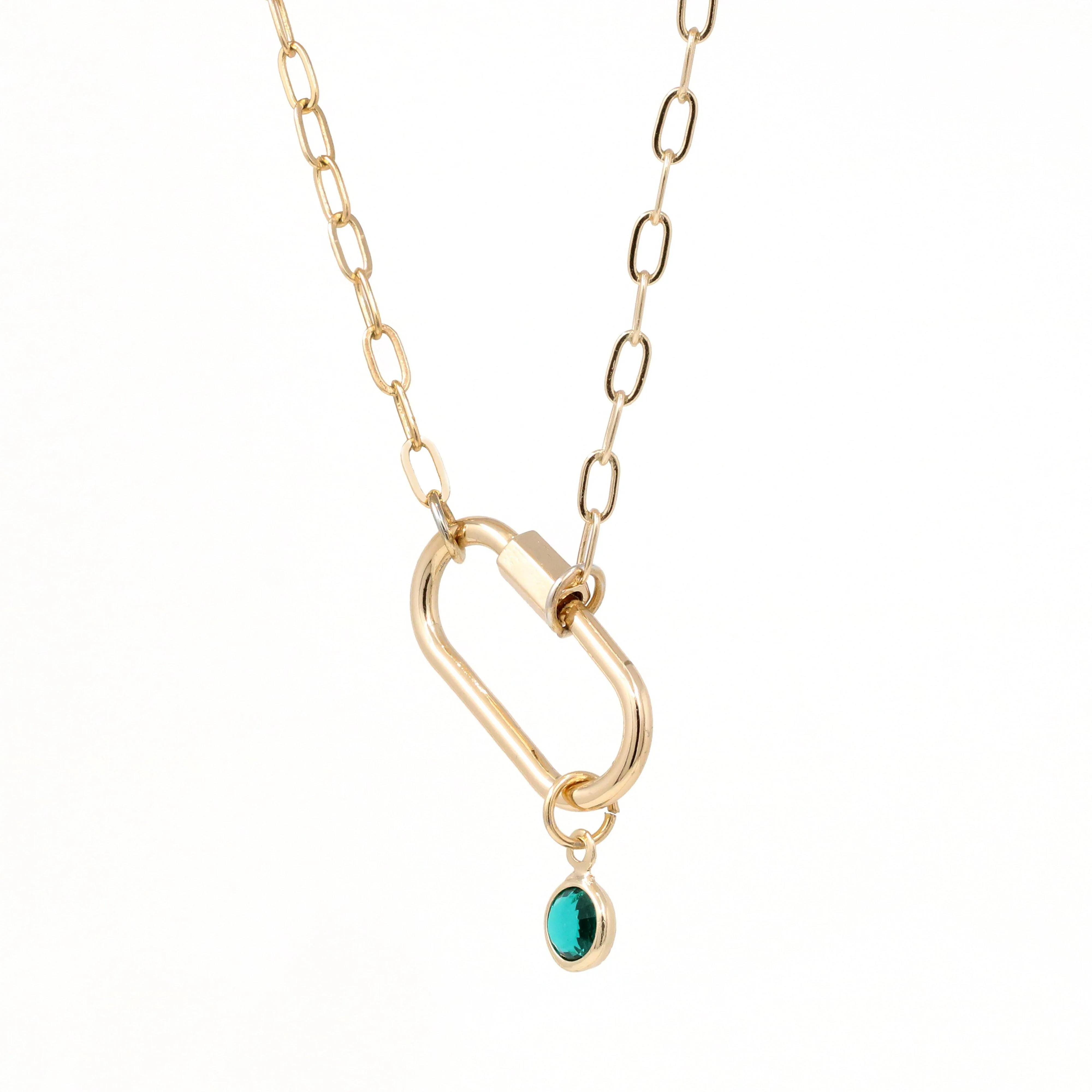 Birthstone Mini Carabiner Necklace