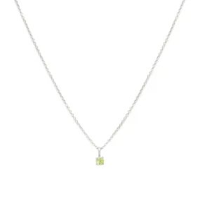 Birthstone Necklace | Silver & Peridot