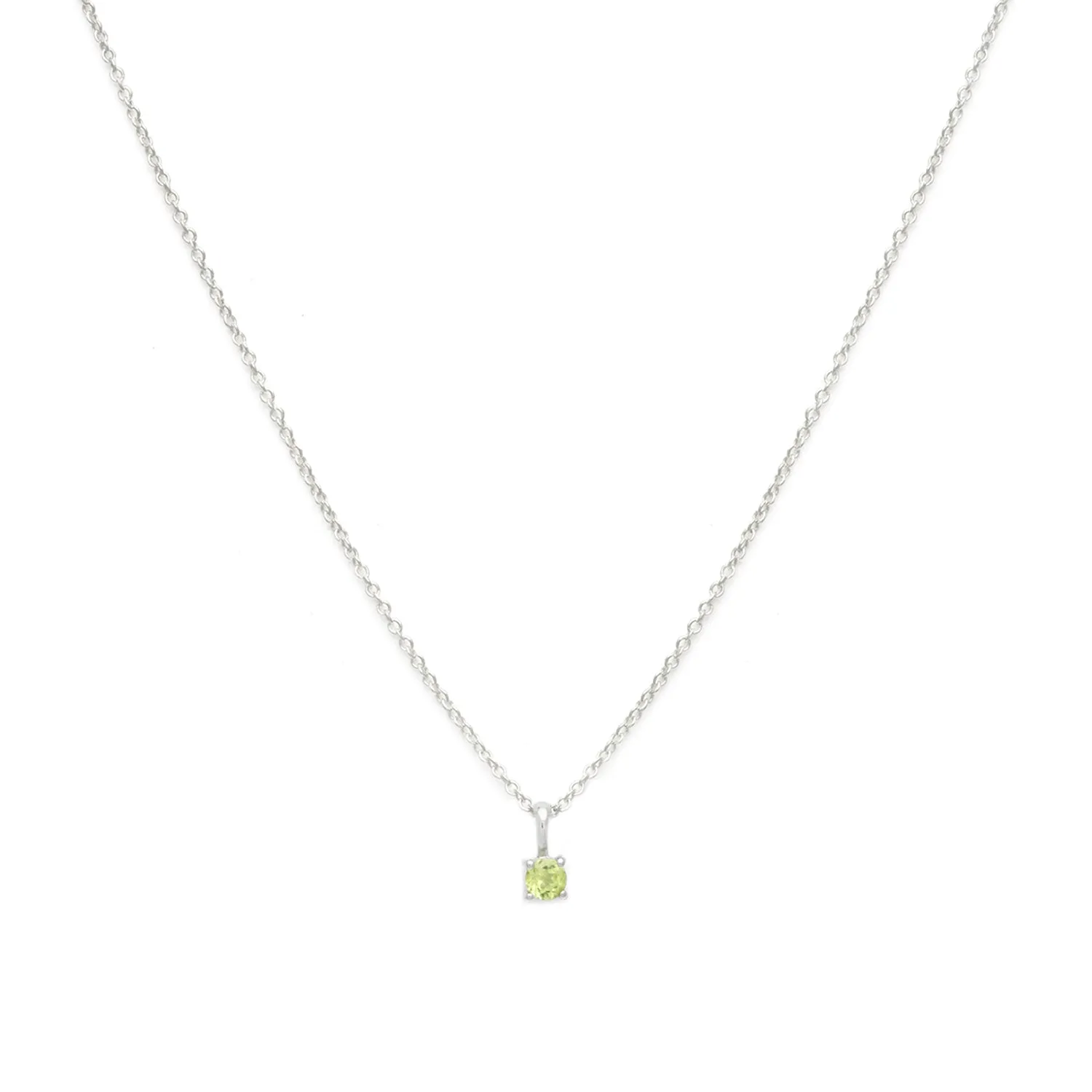 Birthstone Necklace | Silver & Peridot