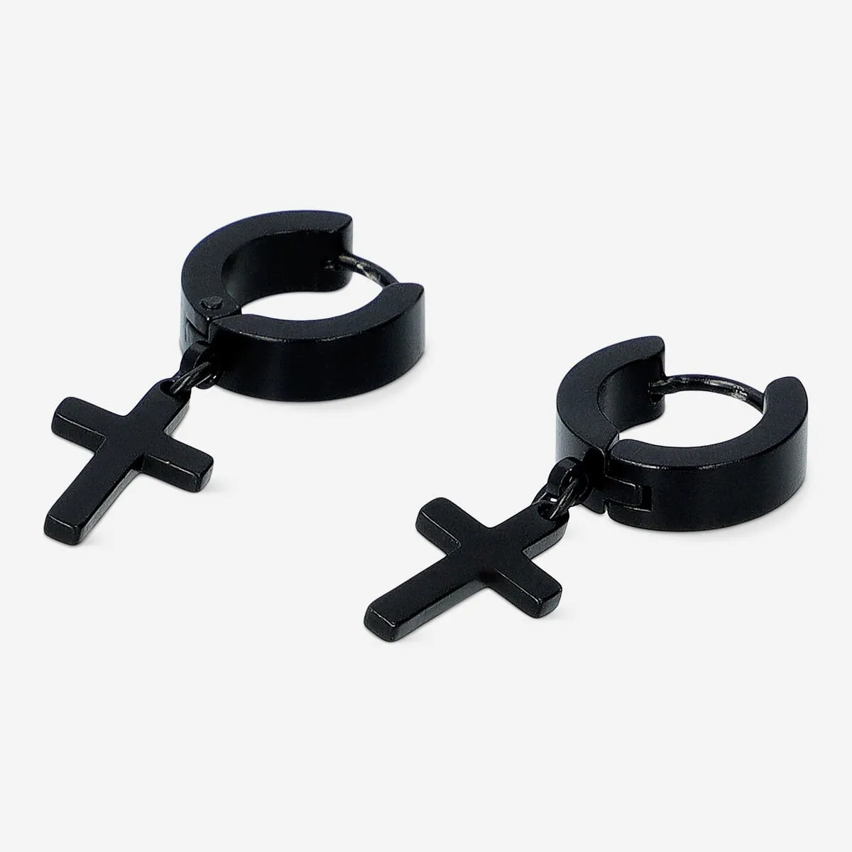 Black Cross Earrings