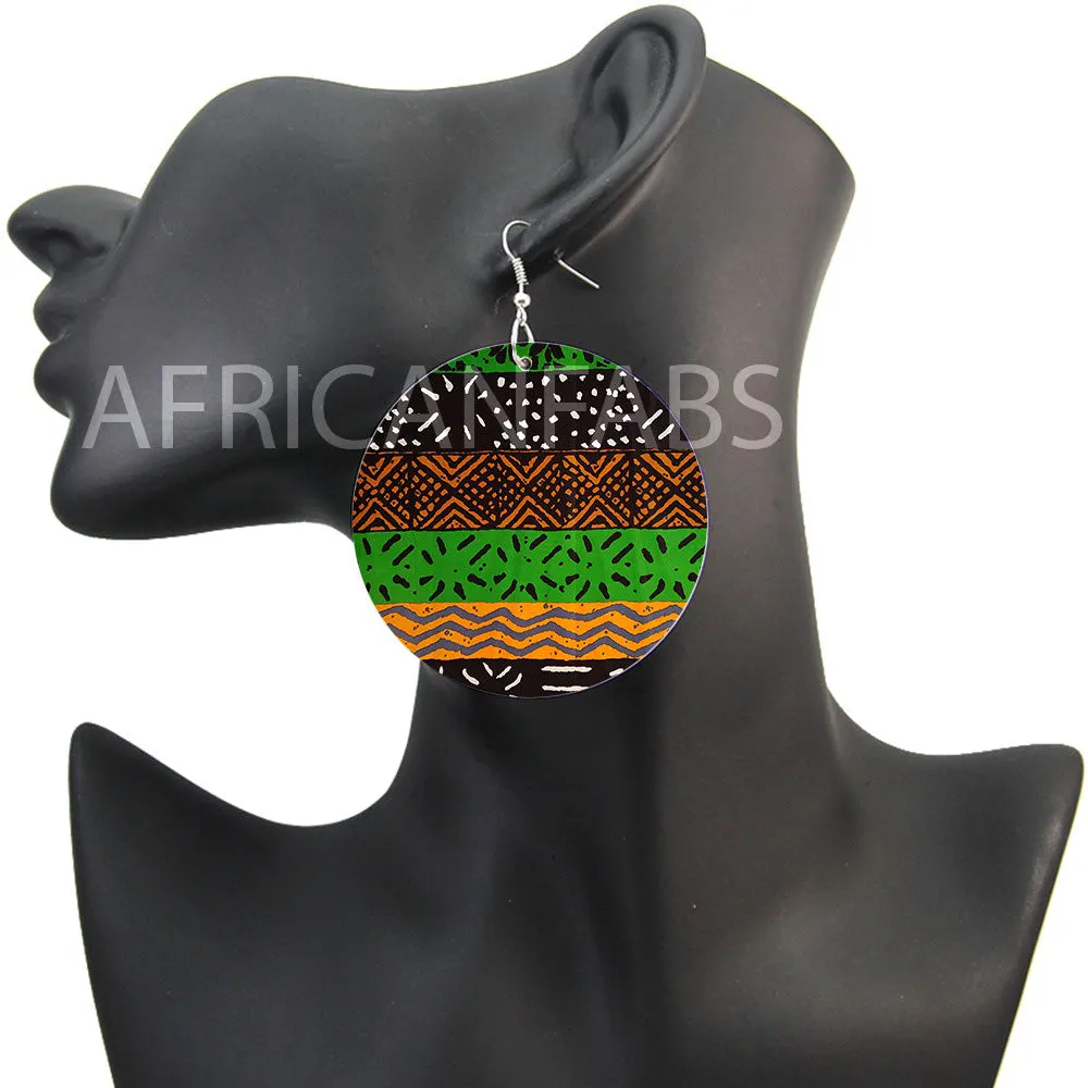 Black / green mud cloth / bogolan | African inspired earrings