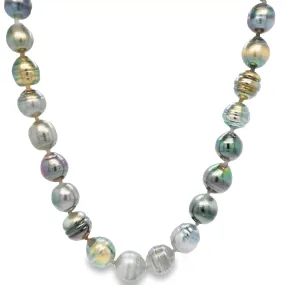 Black Tahitian Baroque Multi Color Pearl Necklace