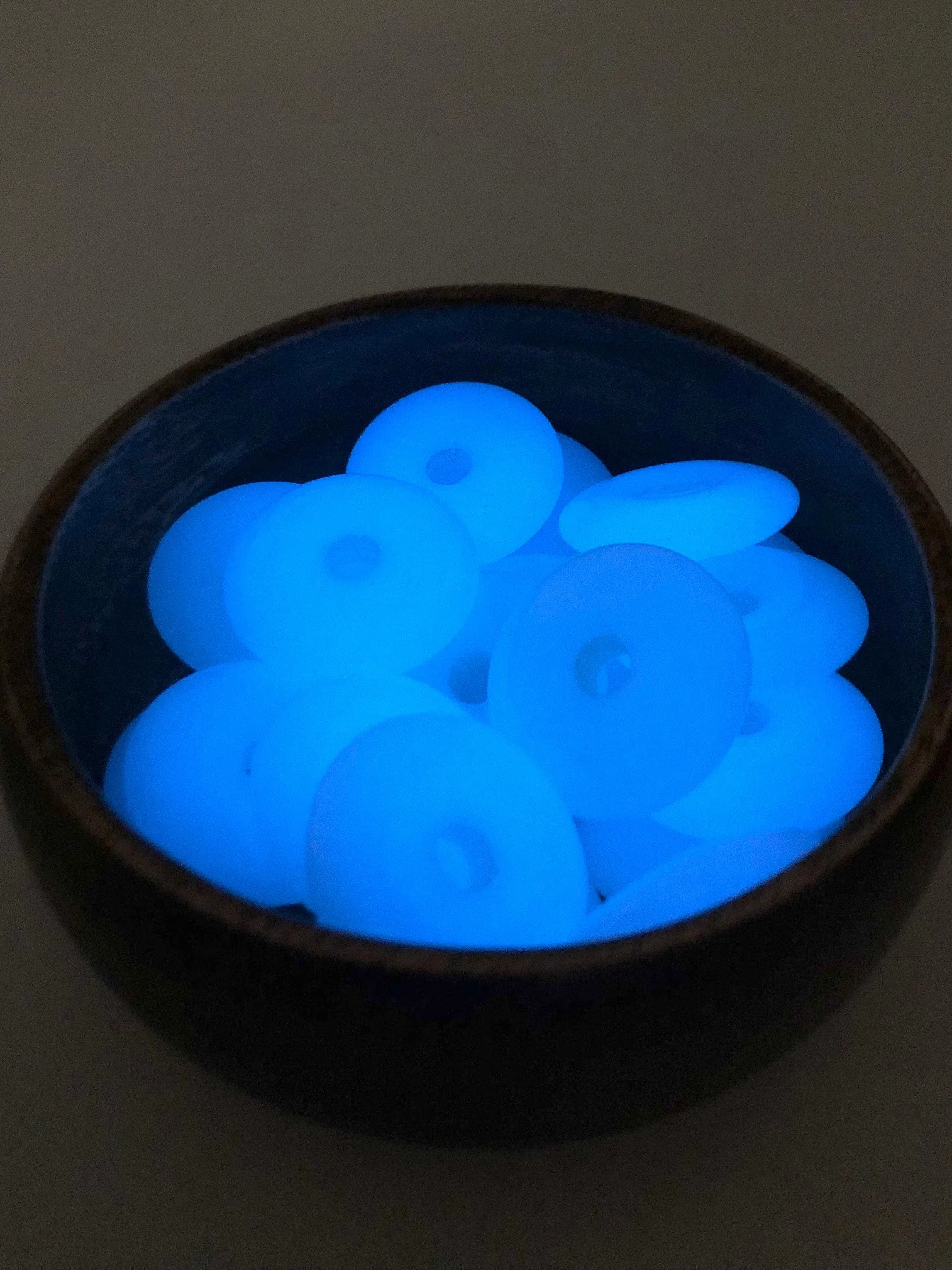 Blue Glow In The Dark Donut Bead Sku#BG151