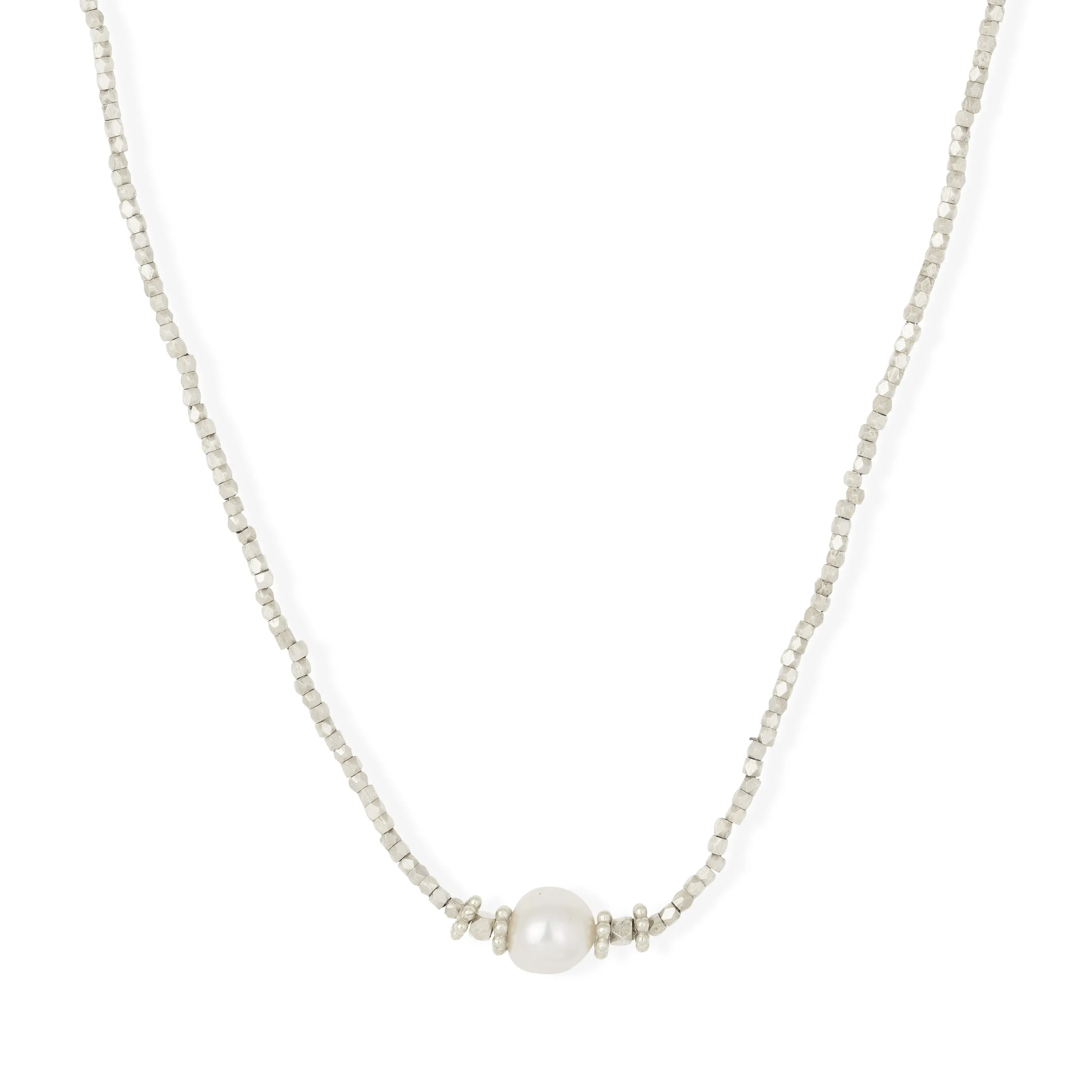 Bluebell Silver Choker Necklace Freshwater Pearl