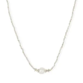 Bluebell Silver Choker Necklace Freshwater Pearl