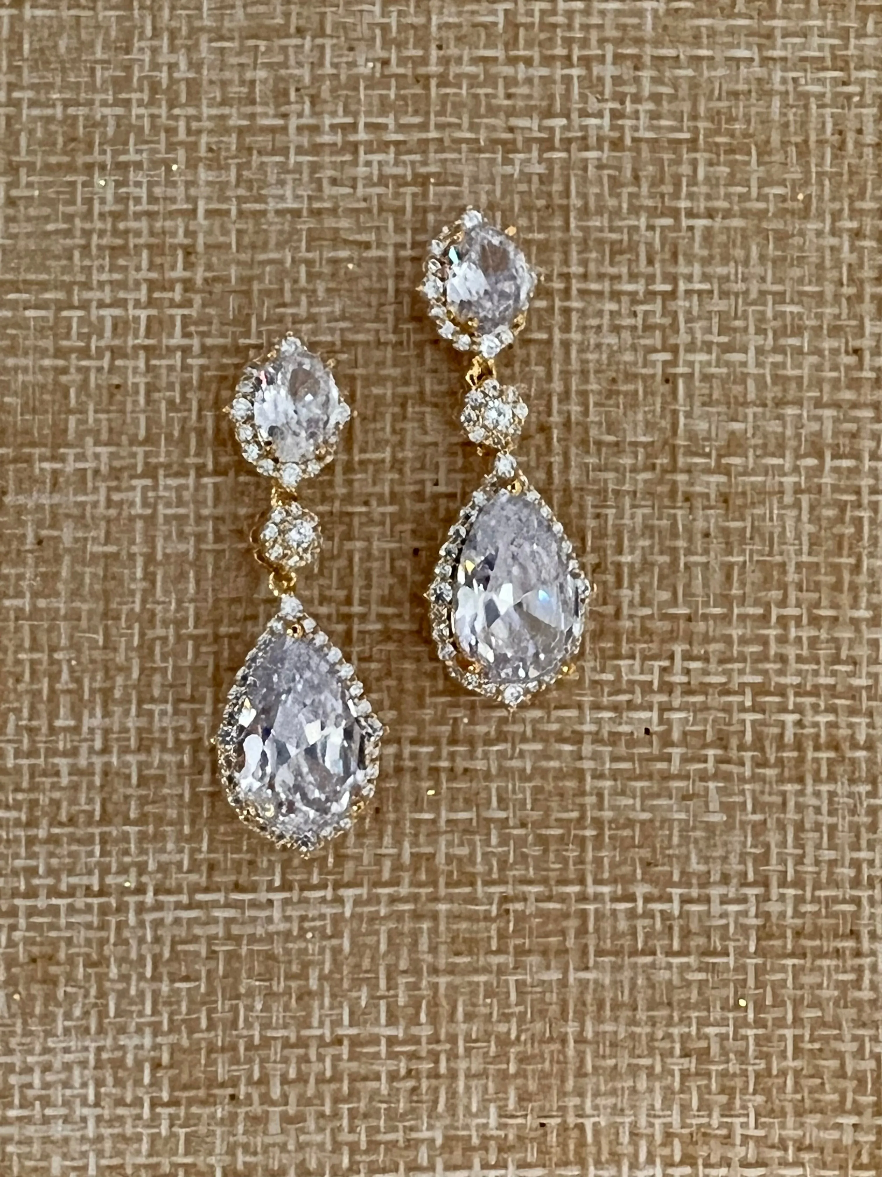 Bridal Earrings, Swarovski and Zirconia Quinceanera Jewelry Classic Earring