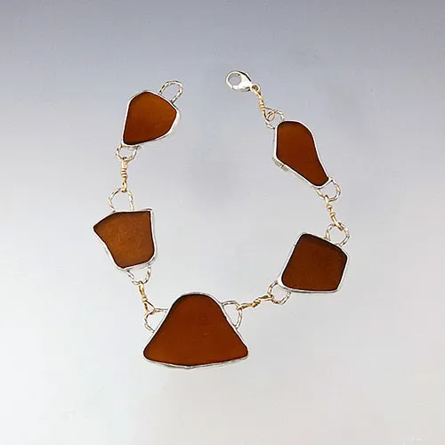 Brown Sea Glass Bracelet