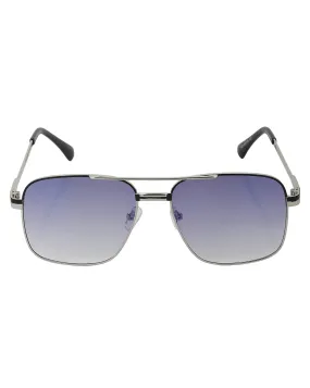 Carlton London Clear Lens & Silver-Toned Rectangle Sunglasses With Uv Protected Lens For Men