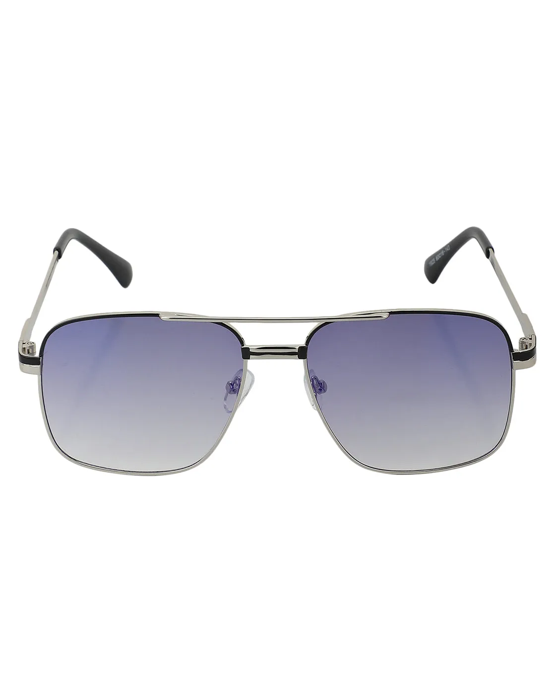 Carlton London Clear Lens & Silver-Toned Rectangle Sunglasses With Uv Protected Lens For Men