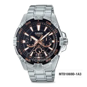 Casio Men's Diver Look Standard Analog Silver Stainless Steel Band Watch MTD1069D-1A3 MTD-1069D-1A3