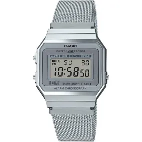 Casio Unisex Digital Watch - Vintage Silver Stainless Steel Bracelet | A700WM-7AVT