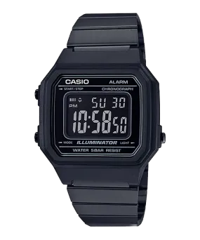 Casio Unisex Vintage Full Black Stainless Steel Band Watch B650WB-1B