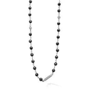 Caviar Icon Long Black Ceramic Beaded Necklace