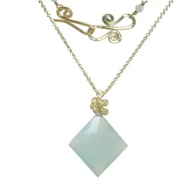 Chalcedony and Peridot Necklace NK304 by Calico Juno Designs, Bonnie Riconda