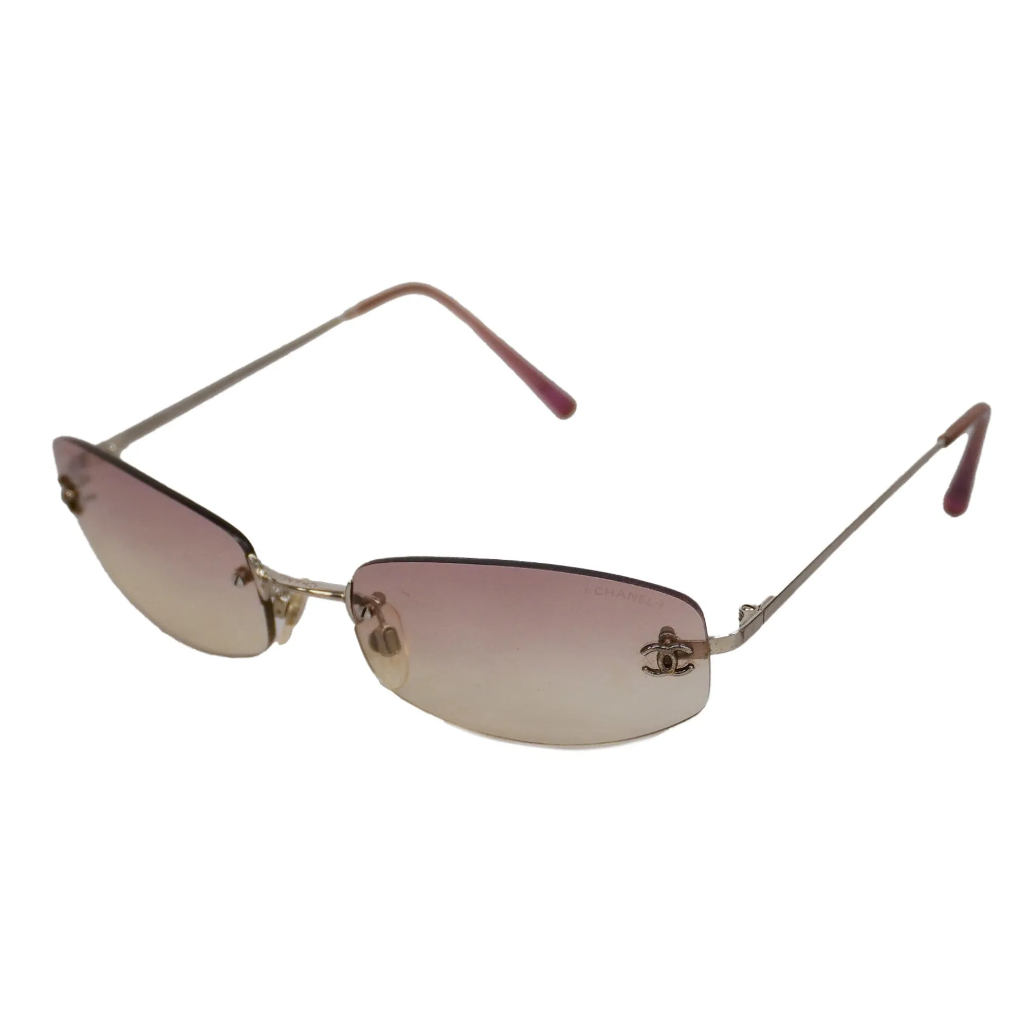 CHANEL  Women's Sunglasses Pink Sunglasses 4002 Silver hardware