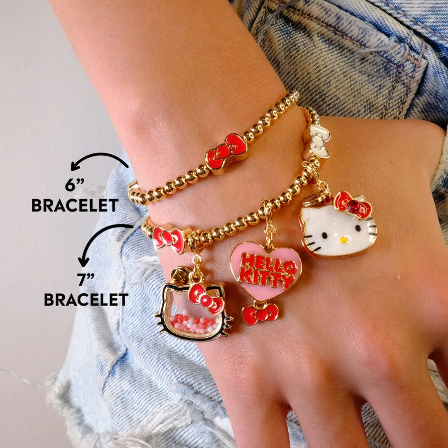 Charm It! x Hello Kitty Gold Hello Kitty Bow Stretch Bead Bracelet