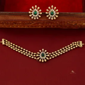 Charuvarsh 3 Layer Golden Ball Choker With Earring