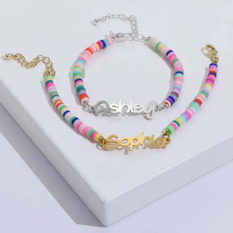 Children's DIY Soft Clay Chain English Name Bracelet