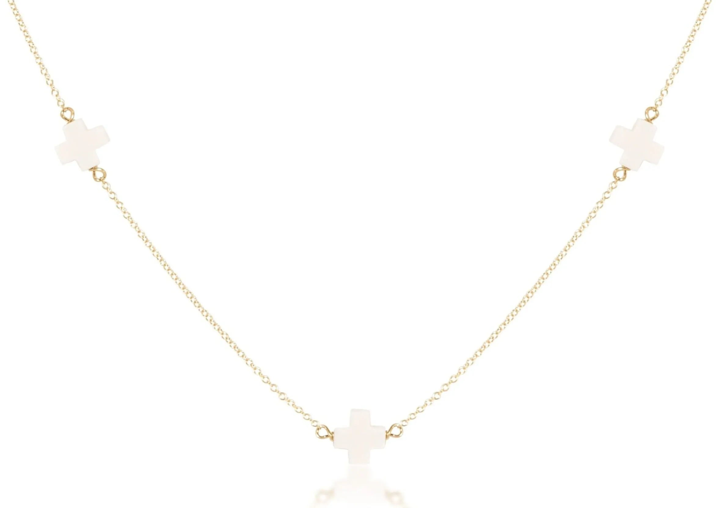 Choker Simplicity Chain Gold - Signature Cross Off-White