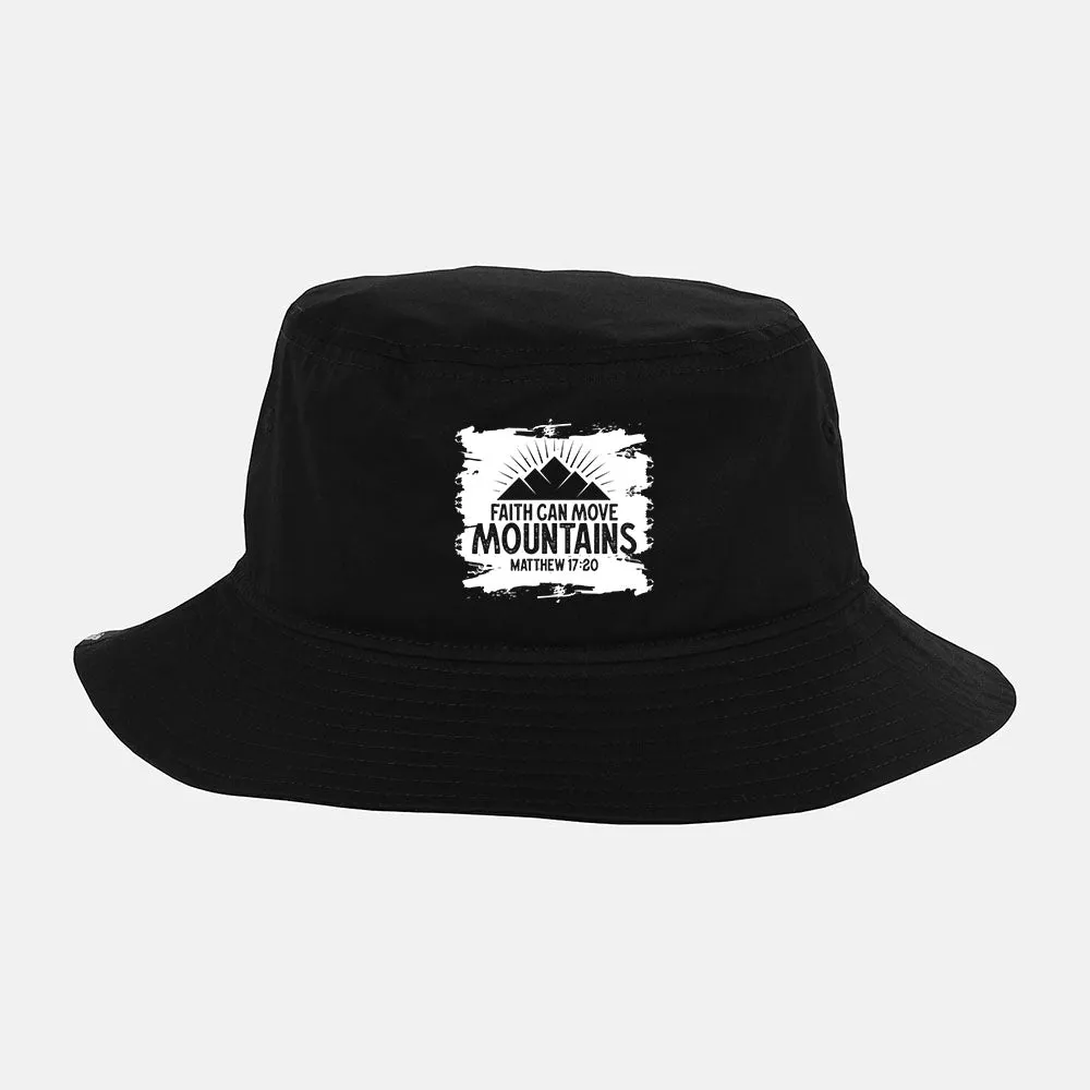 Christian Faith Can Move Mountains Jesus Christ Saying Bucket Hat