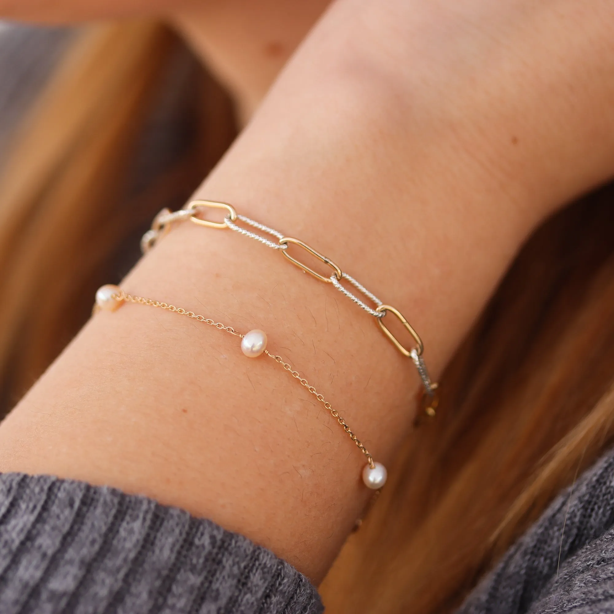 Chunky Paperclip Chain Bracelet in Gold and Silver