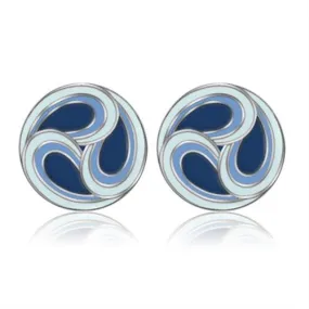 CJ192TK Wholesale Stainless Steel Waterdrop Swirl Enamel Stud Earrings