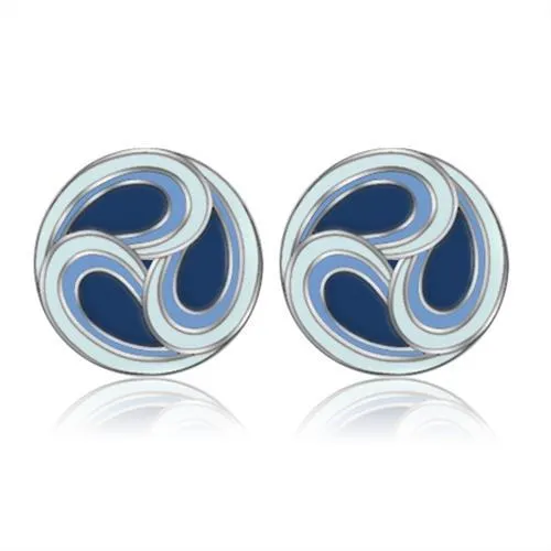 CJ192TK Wholesale Stainless Steel Waterdrop Swirl Enamel Stud Earrings