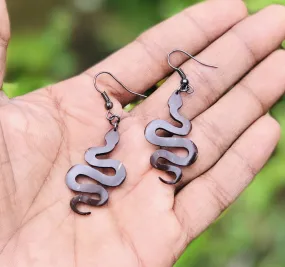 Coco Snake Earrings - Handcrafted from coconut shells