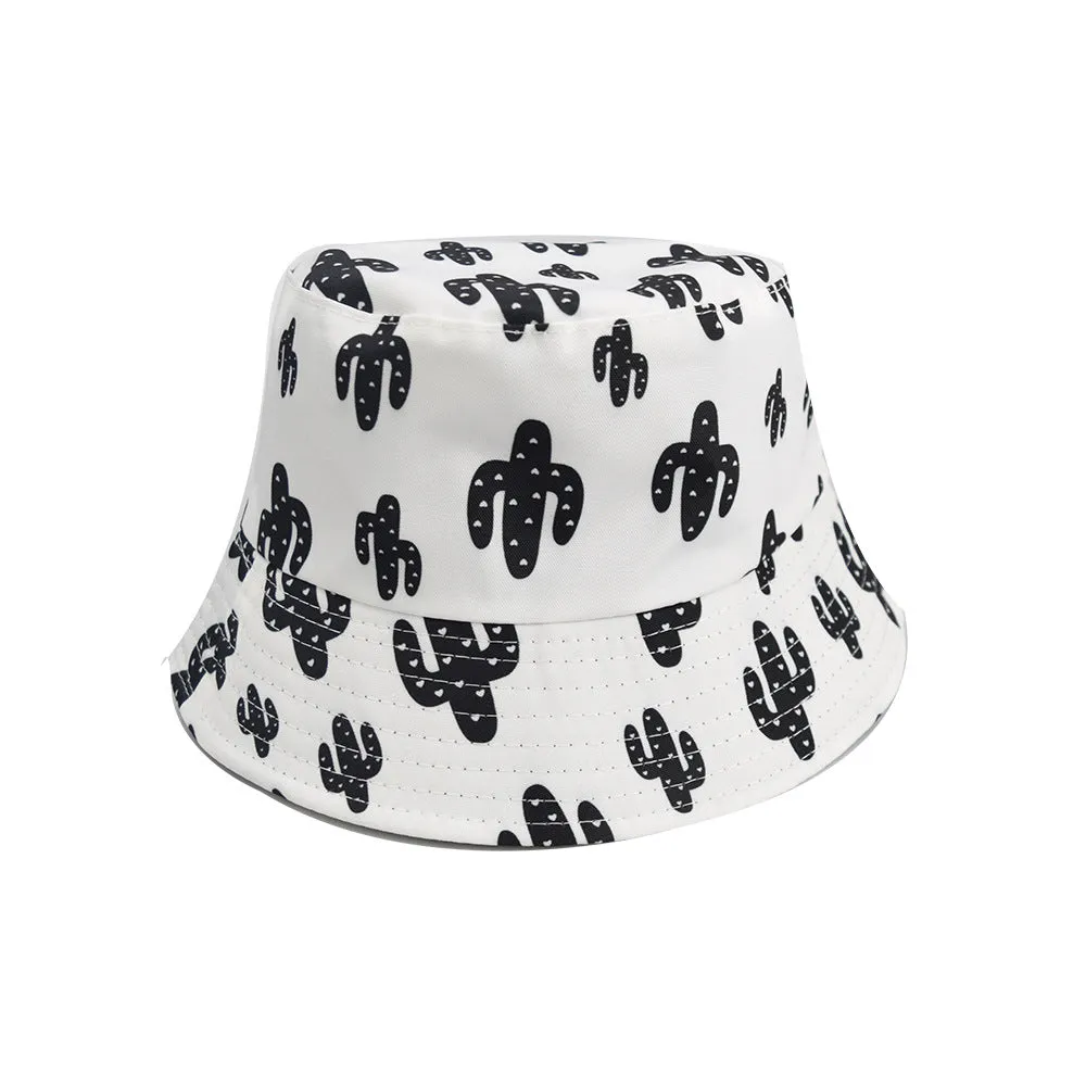 Creative Printing Adult Double-Sided Sun Hat Bucket Hat Hat