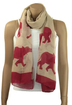 Crimson Elephant Scarf