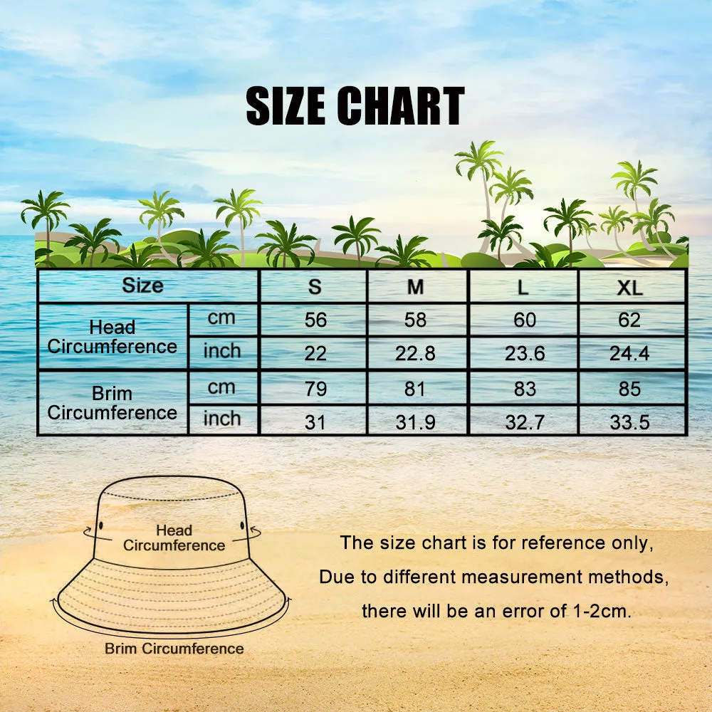 Custom Bucket Hat Double-Side-Wear Reversible Summer Beach Fisherman Hat Gifts for Lovers