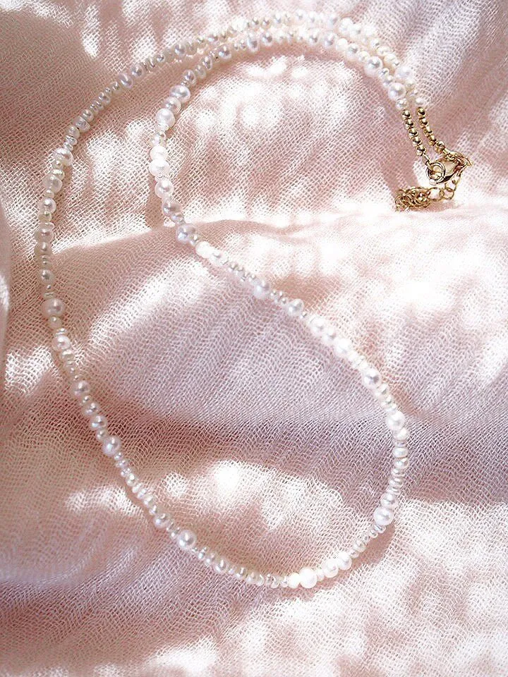 Dainty Organic White Pearl Necklace - Kale'a