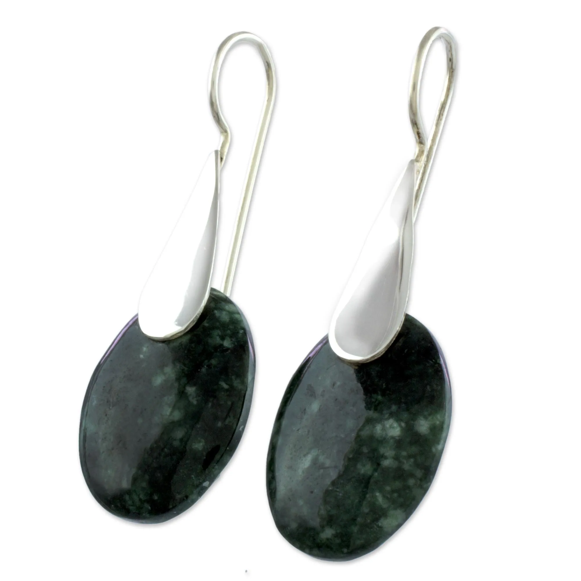 Dark Maya Jungle Jade Dangle Earrings