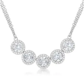 Dorika Dazzling Round Halo CZ Necklace