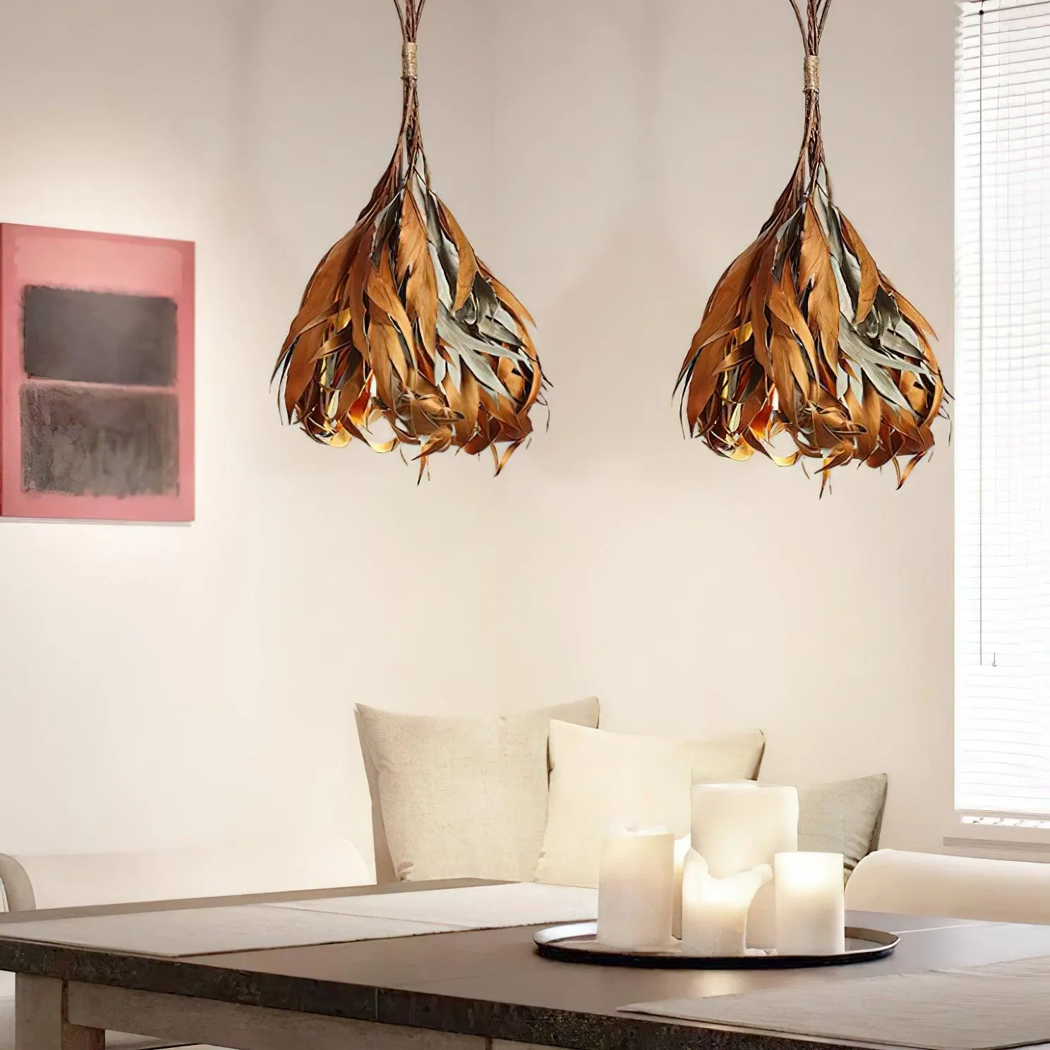 Dried Branch Leaf Pendant Lamp