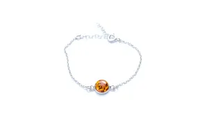 ESSENTIALS Link Chain Amber Bracelet - Minimalist Baltic Amber Jewelry for Everyday Elegance