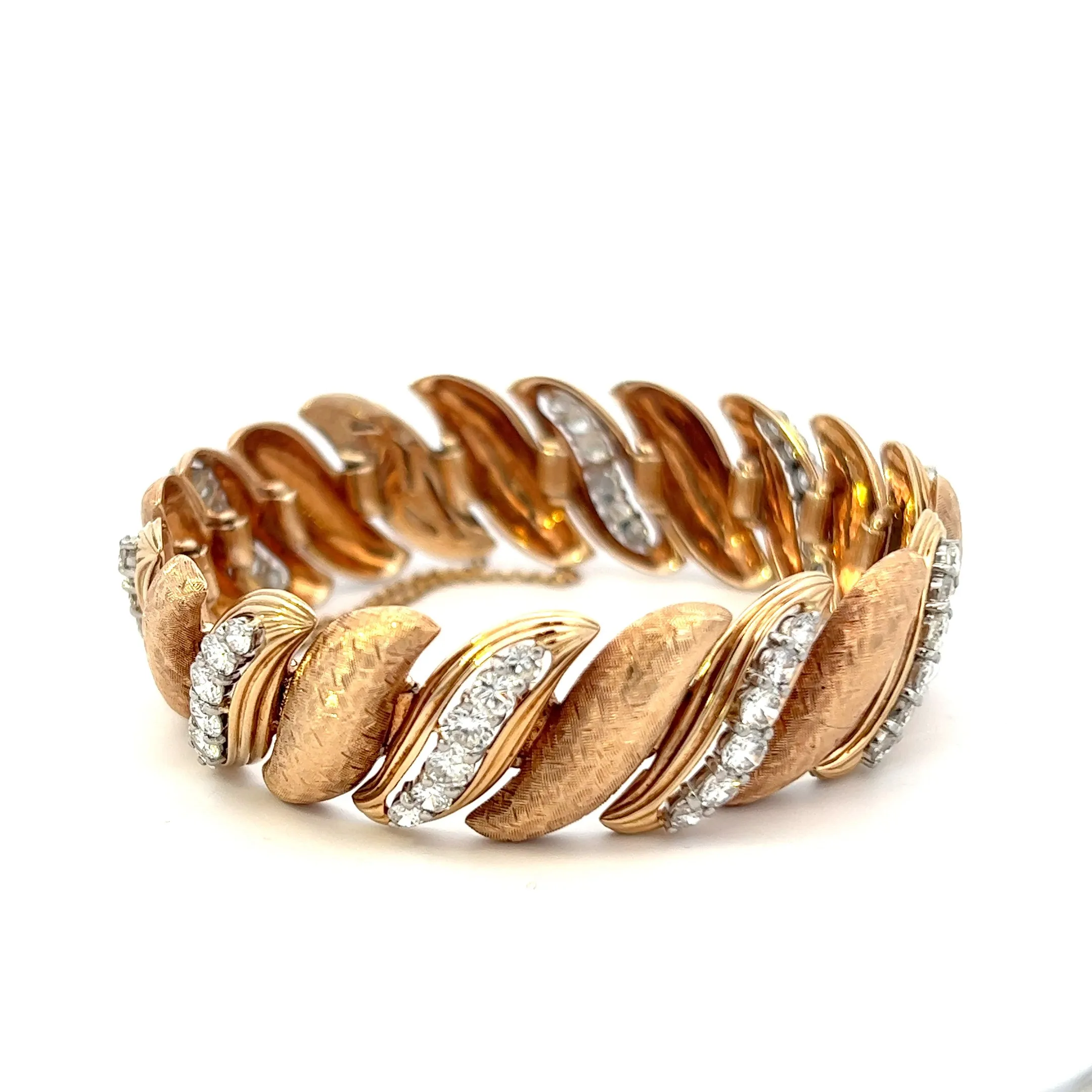 Estate 14KT Yellow Gold Retro Era Diamond Bracelet