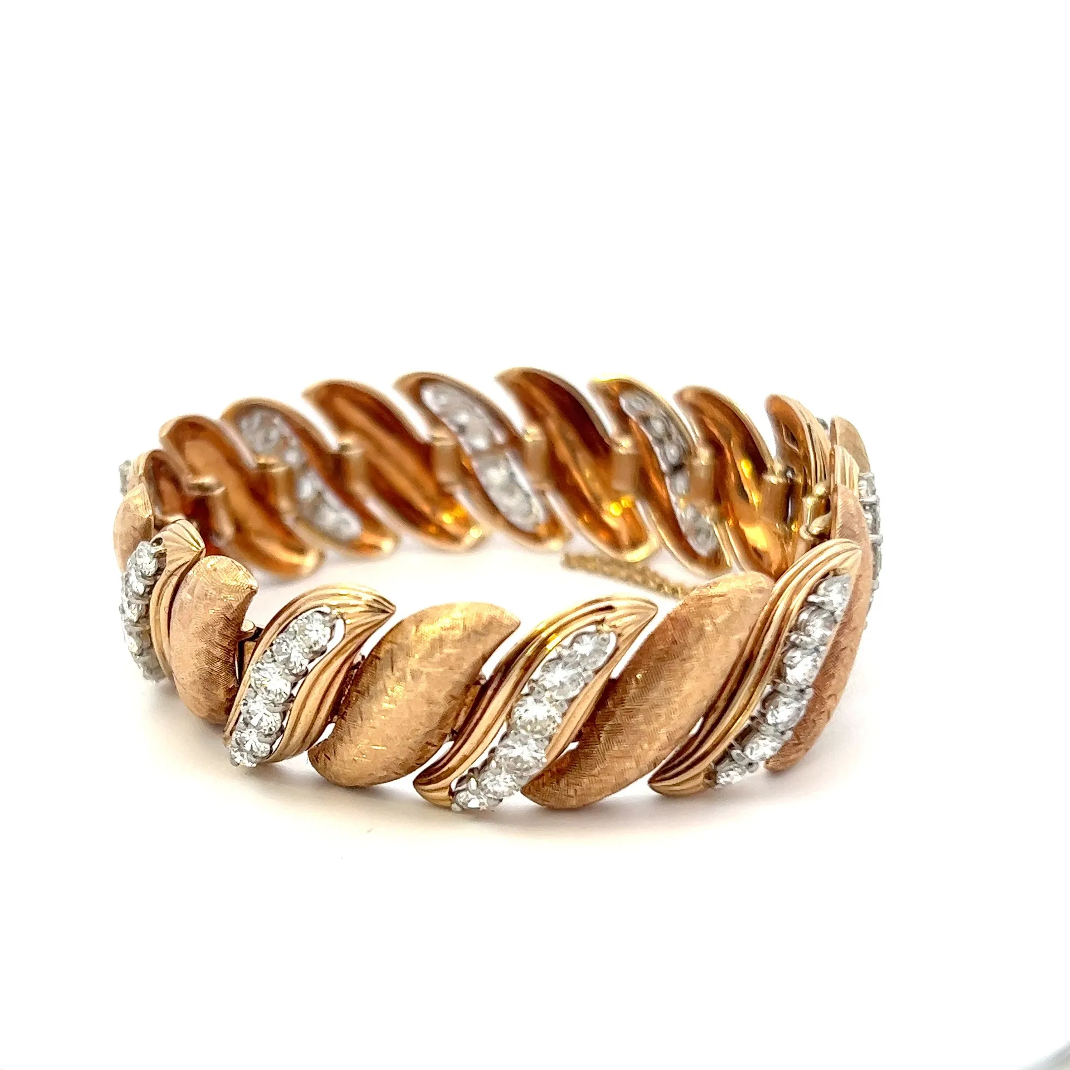 Estate 14KT Yellow Gold Retro Era Diamond Bracelet