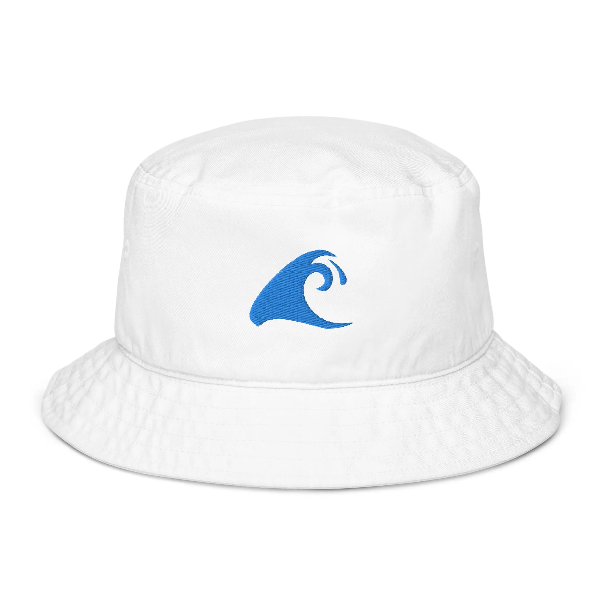 Extremely Stoked®️ Aqua Blue Epic Wave Logo on Organic Bucket Hat