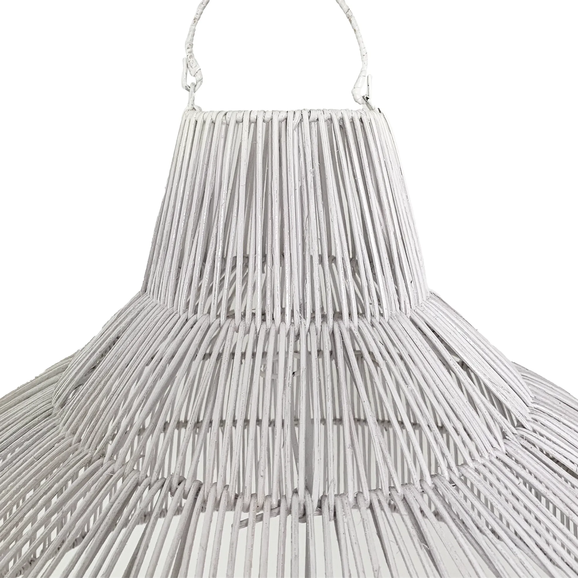 'Farah' Rattan Pendant, Whitewashed